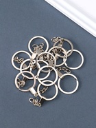 Основа для брелока кольцо металл с плоским креплением серебро 3х6 см (комплект 12 шт) - фото 24610688