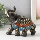 Сувенир полистоун "Слон в красно-синей попоне" МИКС 16х8х15 см - фото 23248880