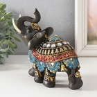Сувенир полистоун "Слон в красно-синей попоне" МИКС 16х8х15 см - фото 23248881