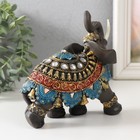 Сувенир полистоун "Слон в красно-синей попоне" МИКС 16х8х15 см - фото 23248882