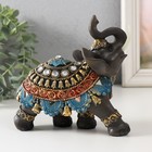 Сувенир полистоун "Слон в красно-синей попоне" МИКС 16х8х15 см - фото 23248883