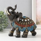 Сувенир полистоун "Слон в красно-синей попоне" МИКС 20х10х21 см - фото 23248885