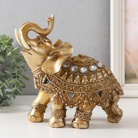 Сувенир полистоун "Слон в золотой попоне со стразами" МИКС 20х10х21 см