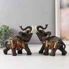 Сувенир полистоун "Темный слон в красной попоне" МИКС 16,5х8х17,5 см - фото 1495723