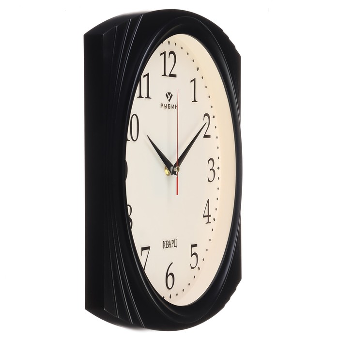 Часы настенные прямоугольные  "Классика" 27.5х31.5 см, корпус черный