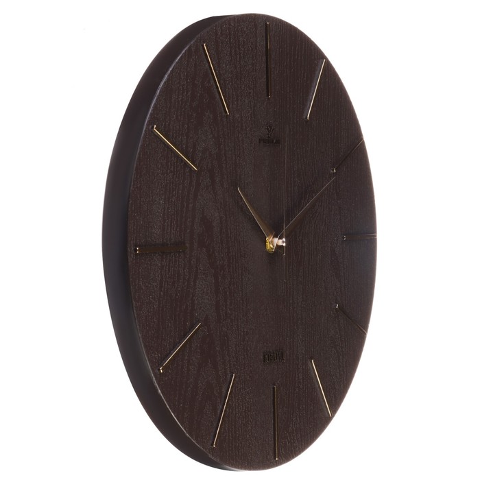 Часы настенные "Классика", d-30 см, корпус коричневый с золотом