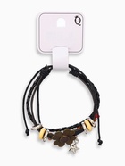 Браслет кожа "Цветок со звездочкой" хиппи, цвет коричнево-черный - фото 809294033