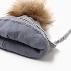 Шапка детская MINAKU с утеплителем, р-р 46-48, цвет серый - фото 63083816