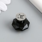 Ручка для шкатулки металл "Кристалл чёрный" серебро 2,6х2,6х2,4 см - фото 24482105