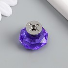 Ручка для шкатулки металл "Кристалл фиолетовый" серебро 2,6х2,6х2,4 см (комплект 5 шт) - фото 23288543