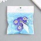 Ручка для шкатулки металл "Кристалл фиолетовый" серебро 2,6х2,6х2,4 см (комплект 5 шт) - фото 23288545