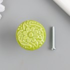 Ручка для шкатулки керамика, металл "Цветок" фисташка 3,4х3,4х3,4 см - фото 7878160