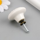 Ручка для шкатулки керамика, металл "Цветок" белая 4,4х4,4х3,4 см - фото 7878175