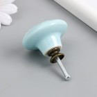 Ручка для шкатулки керамика, металл "Цветок" нежно-голубая 4,4х4,4х3,4 см - фото 7878179