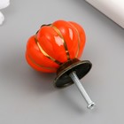 Ручка для шкатулки керамика, металл "Тыковка" апельсин 4х4х4 см - фото 7878203