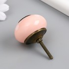 Ручка для шкатулки керамика, металл "Горошек на розовом" 4,1х4,1х6 см - фото 7878216