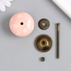Ручка для шкатулки керамика, металл "Горошек на розовом" 4,1х4,1х6 см - фото 7878217