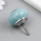 Ручка для шкатулки керамика, металл "Кракелюр на голубом" 4,3х4,3х6 см - фото 7878225