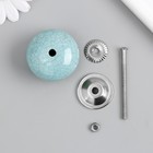 Ручка для шкатулки керамика, металл "Кракелюр на голубом" 4,3х4,3х6 см - фото 7878226