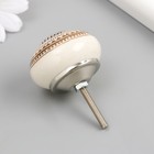 Ручка для шкатулки керамика, металл "Геометрический узор" бело-золотая 4,1х4,1х6 см - фото 7878234