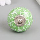 Ручка для шкатулки керамика, металл "Танцы" зелёная 4,1х4,1х6 см - фото 7878236