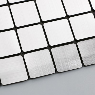 Наклейка интерьерная "Клетки" серебро 30х30 см