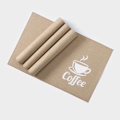 Салфетки сервировочные на стол Доляна Coffee, 4 шт., 44×29 см, бежевые