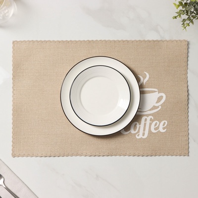 Салфетки сервировочные на стол Доляна Coffee, 4 шт., 44×29 см, бежевые