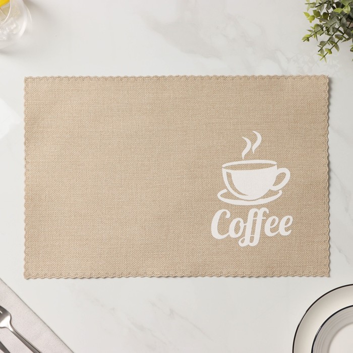 Набор салфеток сервировочных Доляна Coffee, 4 шт, 44×29 см, цвет бежевый