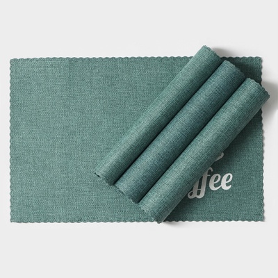 Салфетки сервировочные на стол Доляна Coffee, 4 шт., 44×29 см, бирюзовые