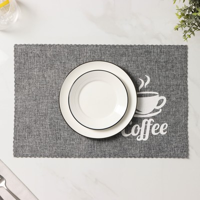 Салфетки сервировочные на стол Доляна Coffee, 4 шт., 44×29 см, серые