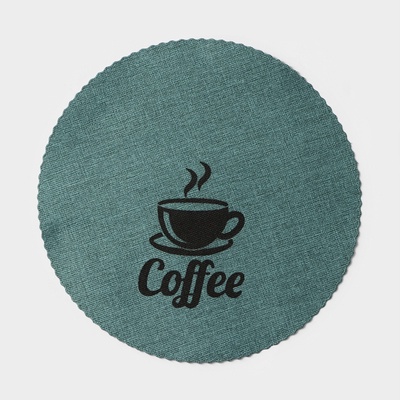 Салфетки сервировочные на стол Доляна Coffee, 4 шт., d=37 см, бирюзовые