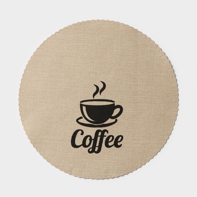 Салфетки сервировочные на стол Доляна Coffee, 4 шт., d=37 см, бежевые