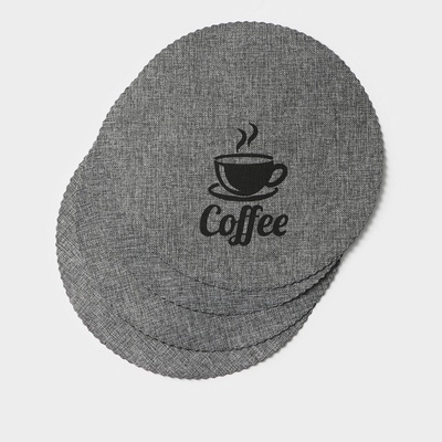 Салфетки сервировочные на стол Доляна Coffee, 4 шт., d=37 см, серые