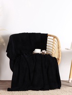 Плед «Этель», 200×220 см, корал-флис, чёрный - Фото 4