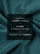 Плед «Этель», 200×220 см,100% п/э, корал-флис, изумрудный - Фото 2