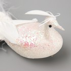 Фигурка - пушистик, декор на прищепке «Голубь с высоким хохолком и в блестках», белый, 7×5×28 см - Фото 4