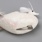 Фигурка - пушистик, декор на прищепке «Голубь с высоким хохолком и в блестках», белый, 7×5×28 см - Фото 5