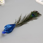 Фигурка - пушистик, декор на прищепке «Тропическая птица с пером павлина», 5.5×8×35 см, МИКС - Фото 2