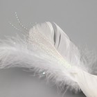 Фигурка-пушистик, декор на прищепке «Голубки с блестками и длинным хвостом», набор 2 шт., белые, 5×6×15 см - Фото 4