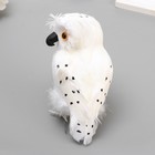 Пушистик "Филин с черными пятнышками" белый 8,5х10х16,5 см - фото 23275406