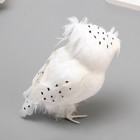 Пушистик "Филин с черными пятнышками" белый 8,5х10х16,5 см - фото 23275407