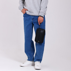 Сумка-клатч мужская на молнии, 2 наружных кармана, 23×5×14 см, чёрная - Фото 7