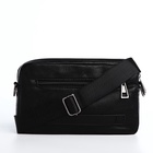 Сумка-клатч мужская на молнии, 2 наружных кармана, 23×5×14 см, чёрная - Фото 8