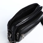 Сумка-клатч мужская на молнии, 2 наружных кармана 23×5×14 см, чёрная - Фото 7