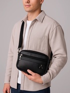 Сумка-клатч мужская на молнии с ручкой, 2 наружных кармана, 23×5×15 см, чёрная - Фото 2