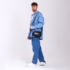 Сумка-клатч мужская на молнии с ручкой, 2 наружных кармана, 23×5×15 см, чёрная - Фото 3