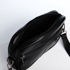 Сумка-клатч мужская на молнии с ручкой, 2 наружных кармана, 23×5×15 см, чёрная - Фото 8