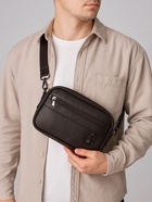 Сумка-клатч мужская на молнии, 2 наружных кармана, 23×5×15 см, тёмно-коричневая - Фото 2