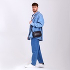 Сумка-клатч мужская на молнии, 2 наружных кармана, 23×5×15 см, тёмно-коричневая - Фото 3